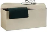 Relaxdays Sitzbank, Creme, Holzwerkstoff, Kunststoff, Textil, 38x38x76 cm,