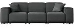 WFL Group Gartensofa, Dunkelgrau, Textil, 3-Sitzer, F&uuml;llung: Polyurethan (Pur),