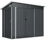 Outsunny Ger&auml;tehaus, Dunkelgrau, Metall, 132x185x234 cm, Aufbewahrung &