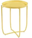 [en.casa] Tabletttisch, Gelb, Metall, Rund, 40x53x40 cm, Gartenm&ouml;bel,...