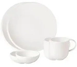 Villeroy & Boch Fr&uuml;hst&uuml;cksservice NewMoon, Wei&szlig;, Keramik, 6-teilig, Essen &