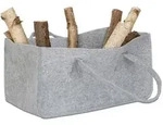 Relaxdays Kaminholztasche, Grau, Textil, 25x25x50 cm, Kleinm&ouml;bel, Kamine & Zubeh&ouml;r,