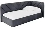 Altdecor Einzellbett, Dunkelgrau, Textil, 100x200 cm, Kinderzimmer &...