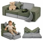 Relaxdays Spielsofa, Mehrfarbig, Kunststoff, Textil, 140x45x65 cm, Kinderzimmer &