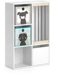 Vicco Kinderregal, Wei&szlig;, Beige, Holzwerkstoff, 5 F&auml;cher, 1 Schubladen,...