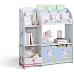 [en.casa] Kinderregal, Wei&szlig;, Grau, Lila, Rosa, Holzwerkstoff, M&auml;rchen/ Fantasie,