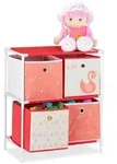 Relaxdays Kinderregal, Mehrfarbig, Textil, Metall, Kunststoff, 53x62x30 cm,