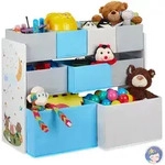 Relaxdays Kinderregal, Mehrfarbig, Holzwerkstoff, Metall, Kunststoff, 82.5x66x29.5