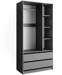 Vicco Kinderkleiderschrank, Anthrazit, Holzwerkstoff, 7 F&auml;cher, 2 Schubladen,