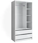 Vicco Kleiderschrank, Wei&szlig;, Holzwerkstoff, 7 F&auml;cher, 2 Schubladen, Rechteckig,
