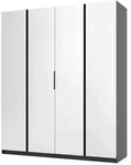 Masseno Dreht&uuml;renschrank, Schwarz, Holzwerkstoff, 11 F&auml;cher, Rechteckig,