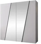 Mirjan24 Dreht&uuml;renschrank, Wei&szlig;, Schwarz, Kunststoff, Rechteckig, 200x202x50 cm,
