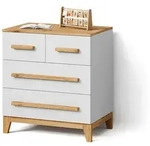 Livinity&reg; Kommode, Wei&szlig;, Eiche Artisan, Holzwerkstoff, 8 F&auml;cher, 4...