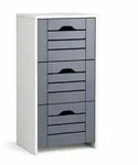 Mid.you Midischrank Flonali, Anthrazit, Wei&szlig;, Holzwerkstoff, 3 Schublade(n)