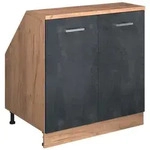Vicco Dachschr&auml;genschrank, Schwarz, Eiche, Holzwerkstoff, 1 F&auml;cher,...