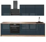 Vicco K&uuml;chenzeile, Dunkelblau, Eiche, Holzwerkstoff, Rechteckig, 280x206.8x60...