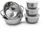 Relaxdays Sch&uuml;sselset, Silber, Metall, Kunststoff, Kochen, K&uuml;chenhelfer,