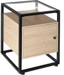 tectake Nachtschrank, Natur, Holzwerkstoff, Quadratisch, 40x60.5x43 cm, Schlafzimmer,