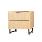 Home Deluxe Nachttisch, Natur, Schwarz, Holz, 45x61x39 cm, Schlafzimmer,...