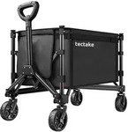 tectake Bollerwagen, Schwarz, Kunststoff, 47x90x83 cm, Gartenzubeh&ouml;r,...