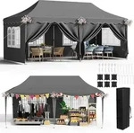 Faltpavillon, Grau, Textil, 300x310x600 cm, Sonnenschutz & Sichtschutz,...
