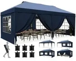 Faltpavillon, Blau, Metall, 585x285x293 cm, Sonnenschutz & Sichtschutz,...