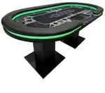 Home Deluxe Led-Pokertisch, Schwarz, Holzwerkstoff, Metall, 106x213 cm, Spielzeug,