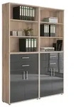 Mid.you Aktenschrank, Sonoma Eiche, Anthrazit Hochglanz, Holzwerkstoff, 6...