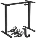 tectake H&ouml;henverstellbarer, Schwarz, Metall, Quadratisch, 131x116x60 cm,