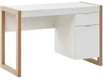 Beliani Schreibtisch, Wei&szlig;, Holzwerkstoff, 112x76x50 cm, Arbeitszimmer,