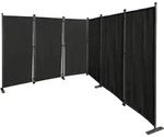 Quick Star Paravent, Schwarz, Metall, 340x170 cm, Sonnenschutz & Sichtschutz,