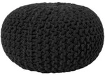 Beliani Pouf, Schwarz, Textil, 1-Sitzer, Rund, 40x25x40 cm, Wohnzimmer, Hocker,...