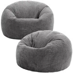 icon Sitzsack, Anthrazit, Textil, 2-Sitzer, Rund, 85x50x85 cm, Wohnzimmer,...
