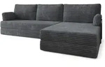 Masseno Ecksofa, Dunkelgrau, Textil, 4-Sitzer, L-Form, 270x160 cm, Wohnzimmer, Sofas