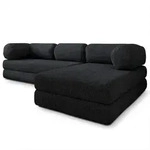 Masseno Ecksofa, Schwarz, Textil, 4-Sitzer, L-Form, 270x160 cm, Wohnzimmer, Sofas &