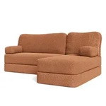 Masseno Ecksofa, Orange, Textil, 3-Sitzer, L-Form, 200x120 cm, Wohnzimmer, Sofas &