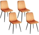 Beliani Esszimmerstuhl, Orange, Textil, 45x88x62 cm, Wohnzimmer, Sessel