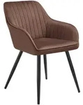 tectake Esszimmerstuhl, Braun, Schwarz, Metall, Pappel, 58x82x62 cm, Esszimmer,
