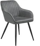 tectake Esszimmerstuhl, Grau, Schwarz, Metall, Pappel, 58x82x62 cm, Esszimmer,