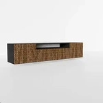 Masseno Lowboard, Schwarz, Eiche, Holzwerkstoff, 200x41x40 cm, Wohnzimmer,
