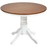 Beliani Esstisch, Braun, Holz, 4-Sitzer, Rund, 100x76x100 cm, Esszimmer, Tische,