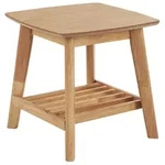 Beliani Beistelltisch, Hellbraun, Holz, Quadratisch, 50x50x50 cm, Wohnzimmer,