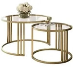 Lookway Couchtisch, Transparent, Metall, 70x43x70 cm, Wohnzimmer,...
