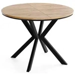 WFL Group Esstisch, Eiche Wotan, Metall, Nachbildung, 6-Sitzer, Rund,Rund,...