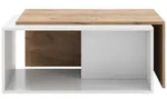 Vicco Couchtisch, Wei&szlig;, Eiche, Holzwerkstoff, Rechteckig, 90x40x48 cm,...