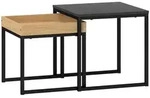 Homcom 2Er-Set, Schwarz, Metall, 45x45x45 cm, Wohnzimmer, Wohnzimmertische,