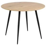 Beliani Esstisch, Hellbraun, Schwarz, Holzwerkstoff, 4-Sitzer, Rund, 100x76x100...
