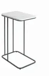 Beistelltisch, Anthrazit, Wei&szlig;, Metall, Holzwerkstoff, Marmoroptik, rechteckig,