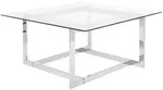 Beliani Couchtisch, Transparent, Silber, Glas, 80x40x80 cm, Wohnzimmer,