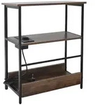 Relaxdays Beistelltisch, Dunkelbraun, Holzwerkstoff, Metall, 45x58x18 cm, Wohnzimmer,